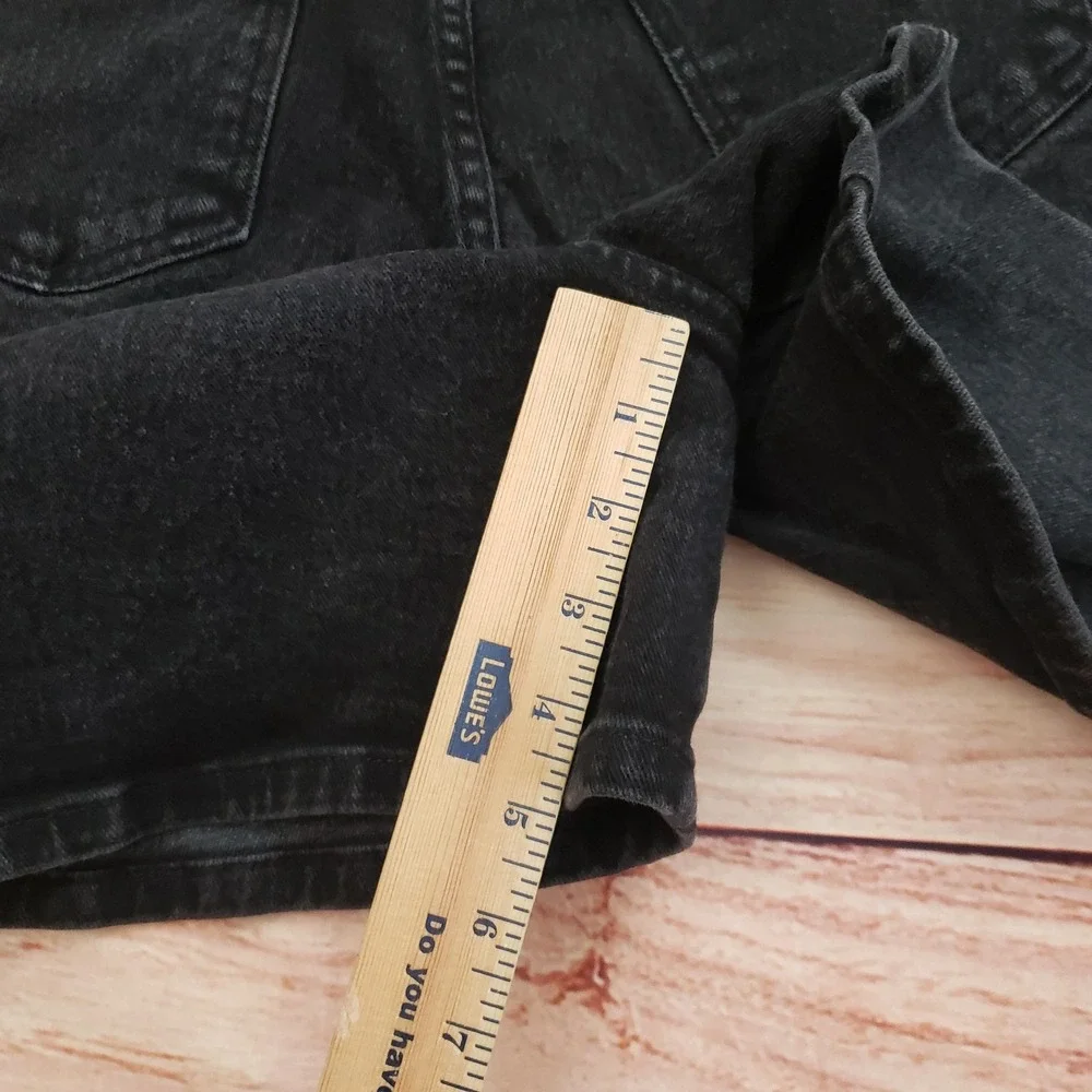 VINTAGE Style & Co Shorts Womens‎ 14P Black Denim Casual High Rise Petite Jean